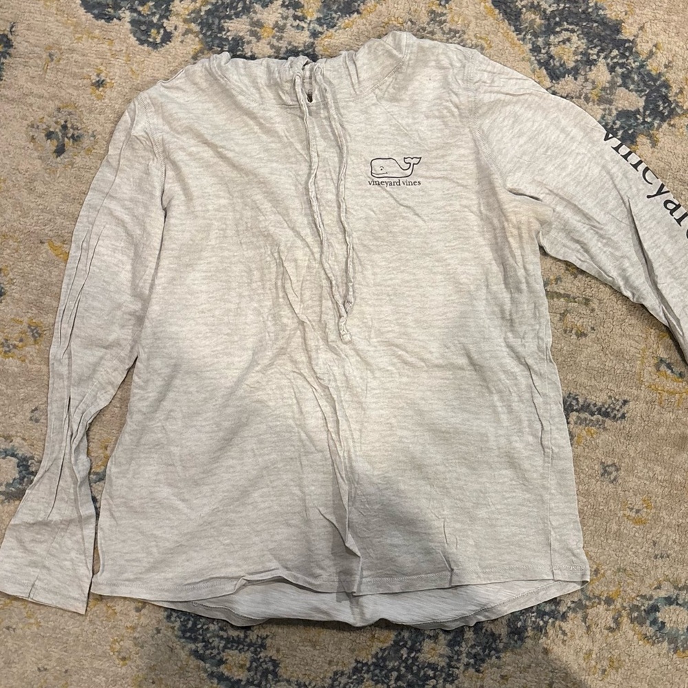 Vineyard Vines Light Gray Whale Logo Shirt